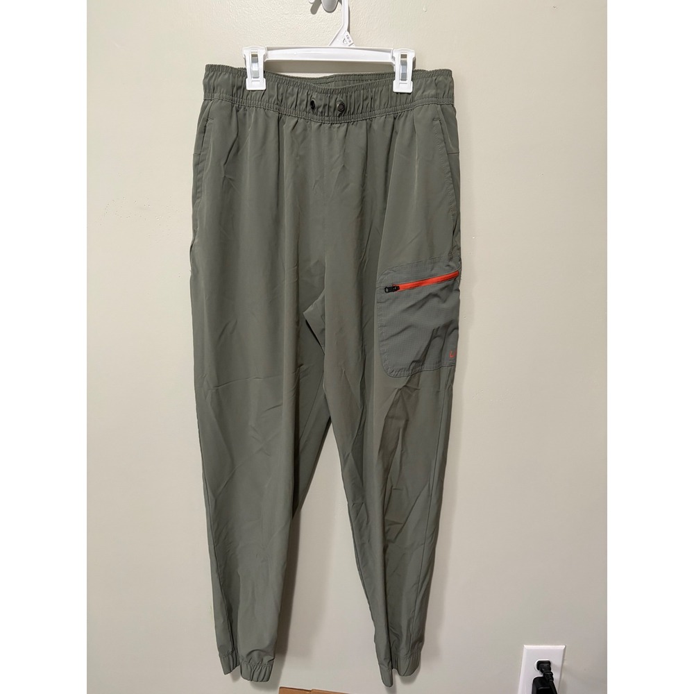 Unipro Mens Large Olive Green Quick Dry Joggers Cargo Pocket Athletic Pants